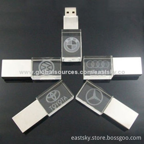 Custom crystal USB drive, attractive and elegant crystal, shining in the nightNew